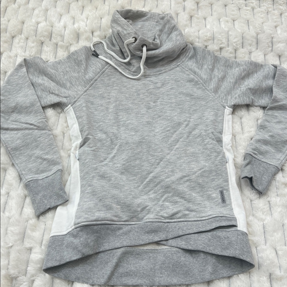 Avocado slim cawl pull over neck drawstring sweatshirt